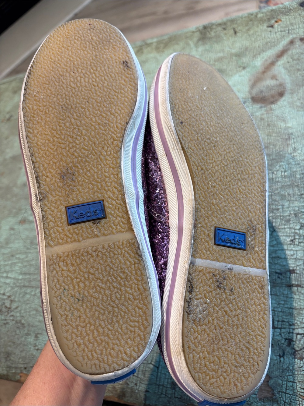 Keds x kate spade New York Purple Glitter Sneakers Size 9 - Picture 6 of 8